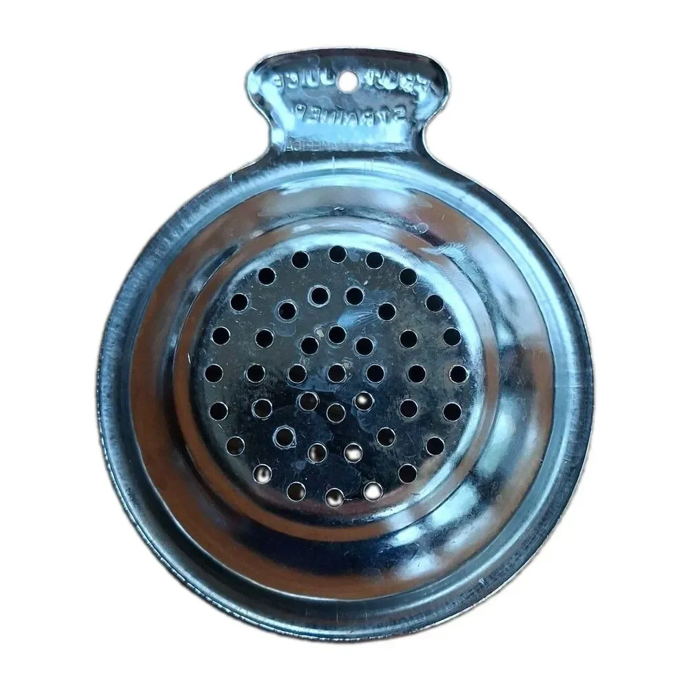 Vintage Hammered Aluminum Fruit Juice Strainer Bowl Made In USA Farmhouse
